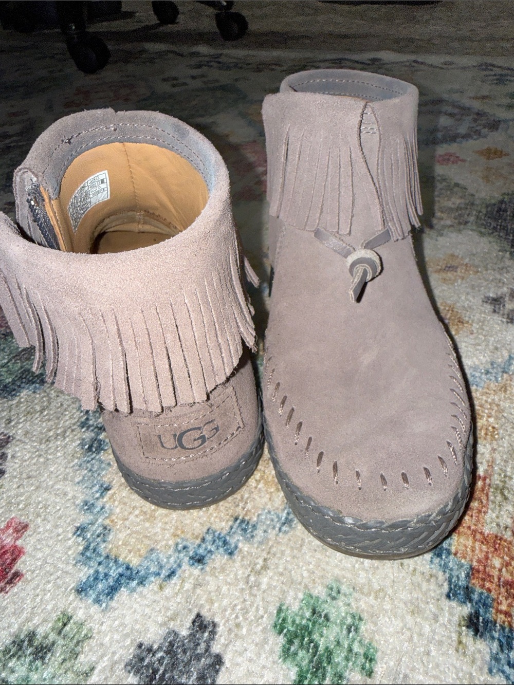 UGG Suede Fringe Moccasin Boot